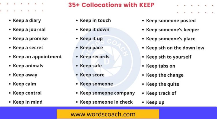 35+ collocations with the verb KEEP - wordscoach.com