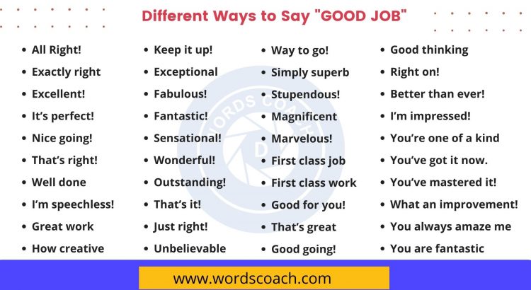 Different Ways to Say GOOD JOB - wordscoach.com