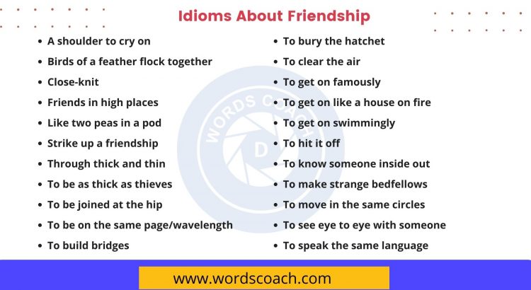 Idioms About Friendship - wordscoach.com