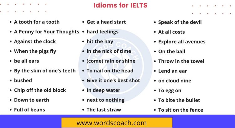 Idioms for IELTS - wordscoach.com