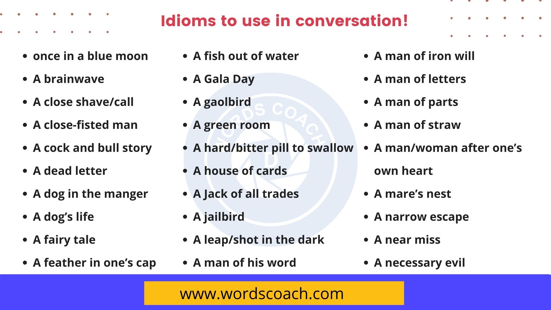Idioms to use in conversation!