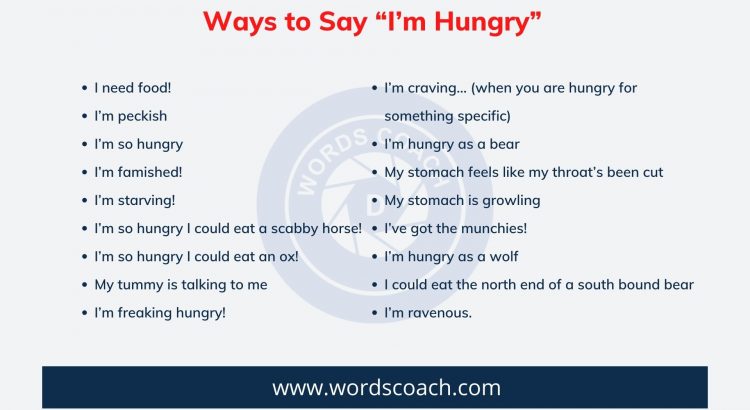 Ways to Say “I’m Hungry” - wordscoach.com