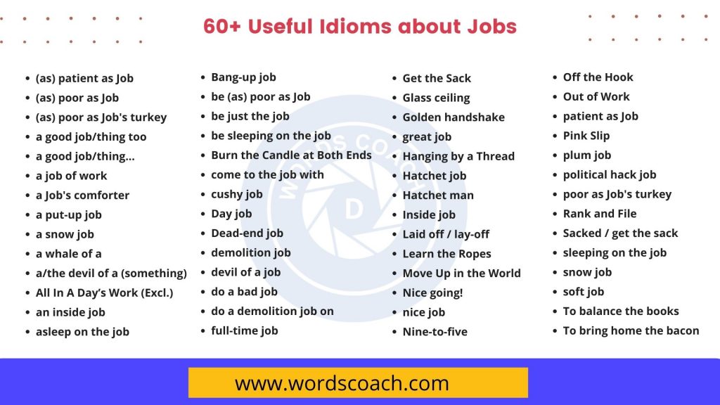 60+ Useful Sayings & Idioms about Jobs Word Coach