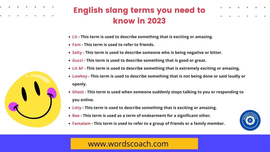 English slang terms you need to know in 2023 - wordscoach.com