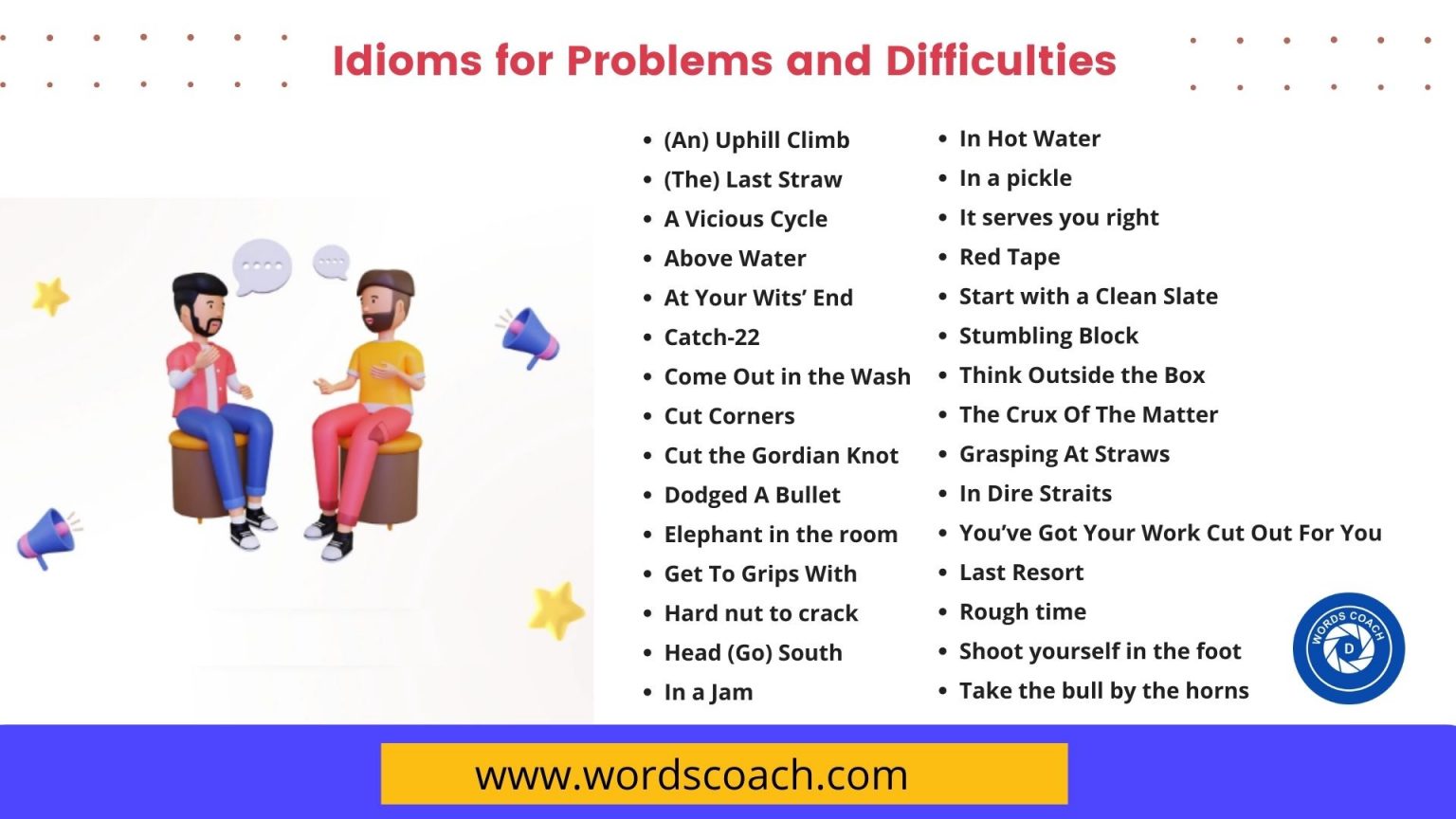 30+ Useful Phrases & Idioms for Problems and Difficulties - Word Coach