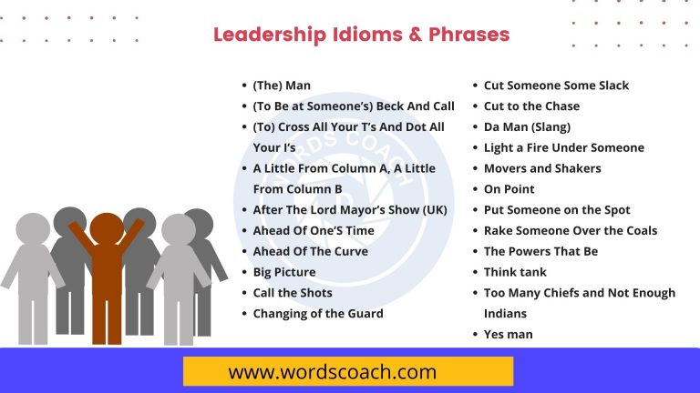 20 Leadership Idioms And Phrases Word Coach