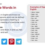 Opposite Words in English, 100+ Examples of Opposite Words in English