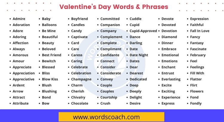 Valentine’s Day Words & Phrases - wordscoach.com
