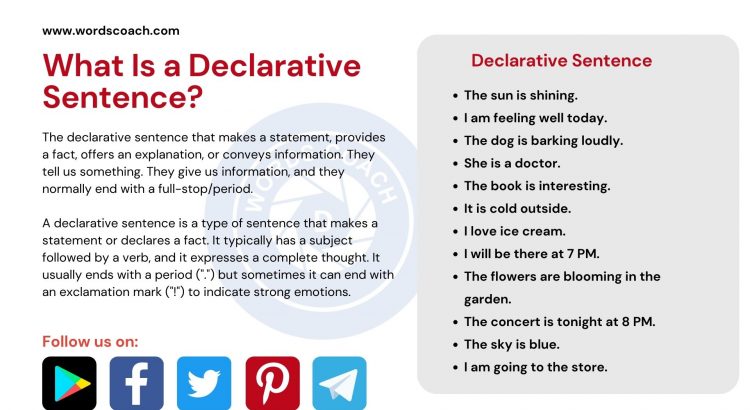 What Is a Declarative Sentence? - wordscoach.com