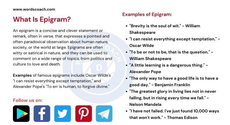 What is Epigram? - www.wordscoach.com