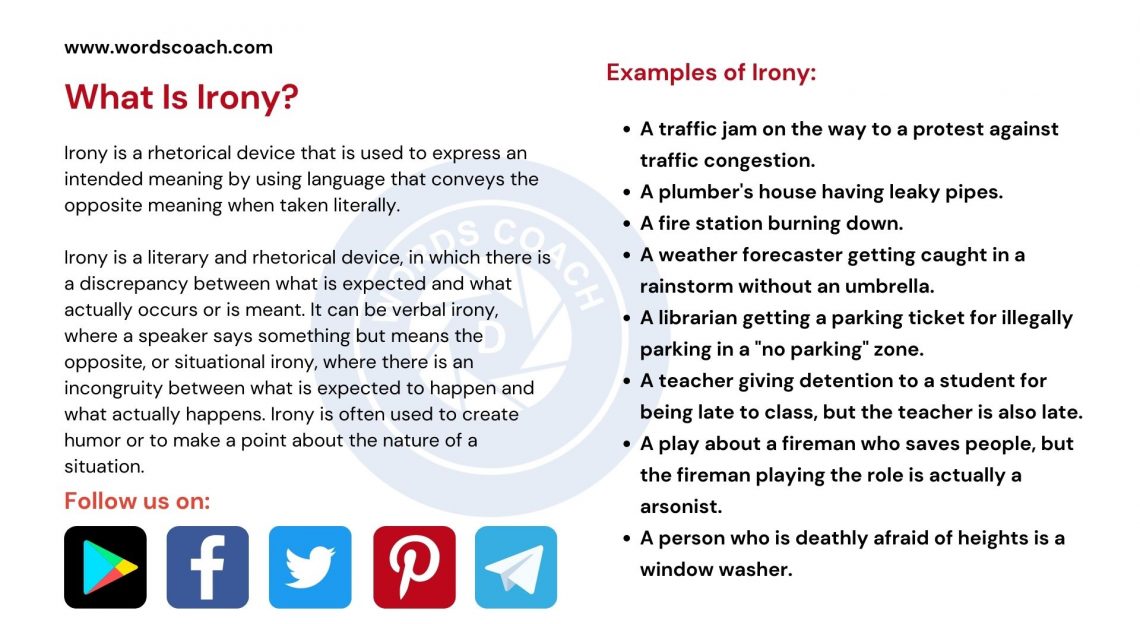 What Is Irony? Meaning and Definition Word Coach