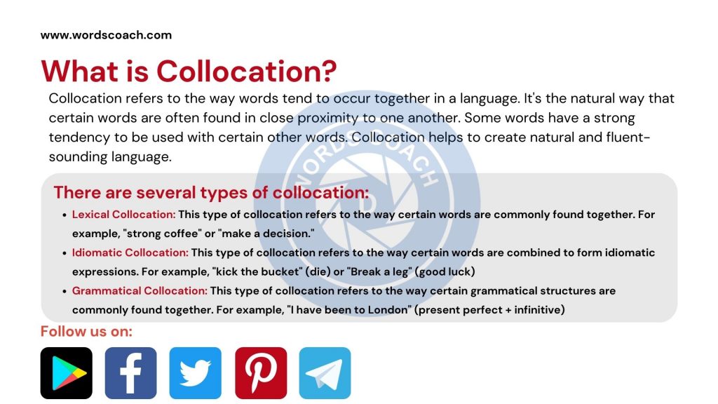 What is Collocation? types of collocation and examples of collocation ...