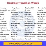 Contrast Transition Words - wordscoach.com