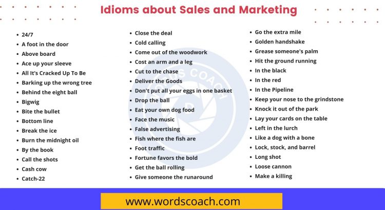 Idioms about Sales and Marketing - wordscoach.com