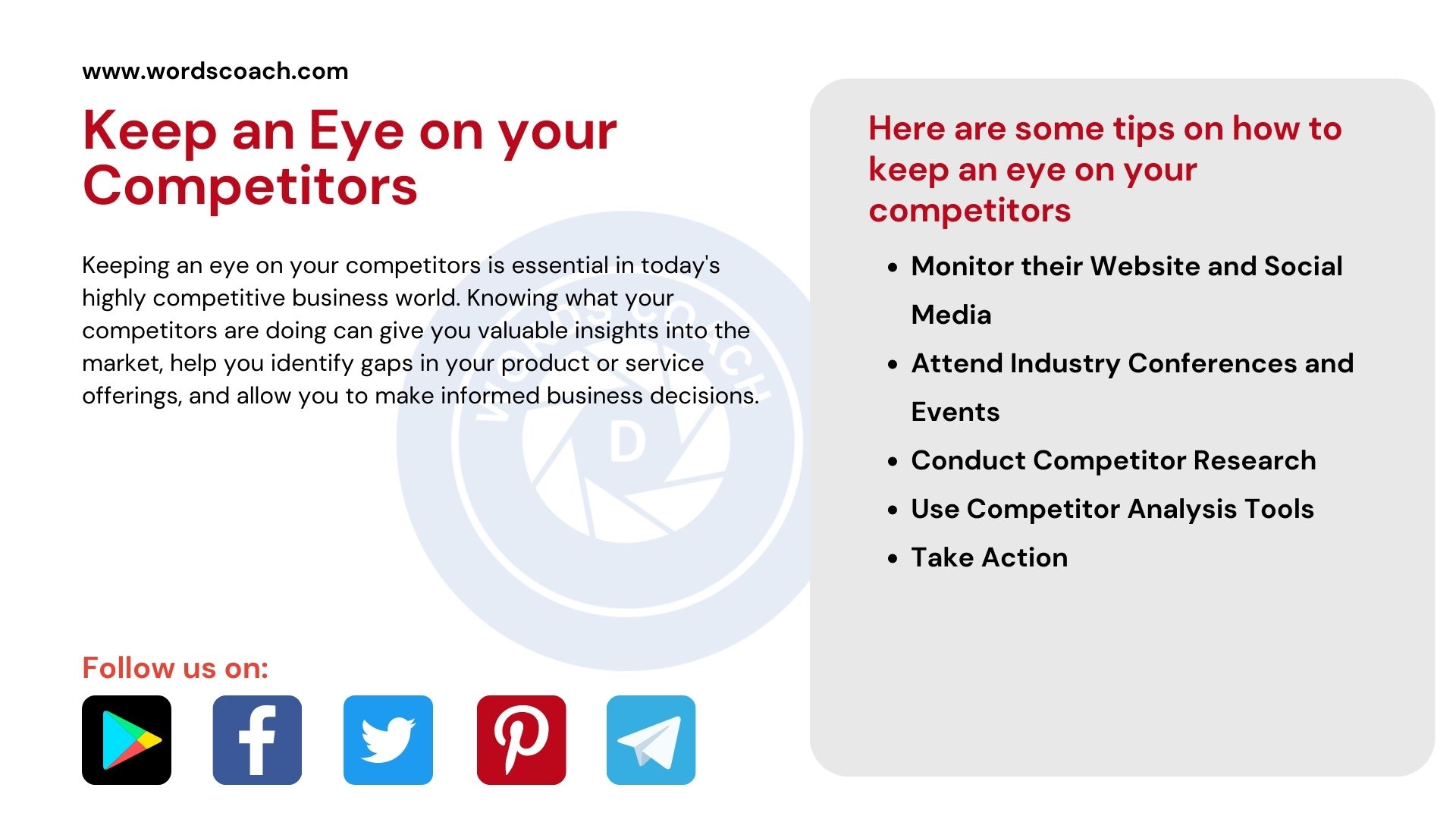 Keep an Eye on your Competitors Word Coach