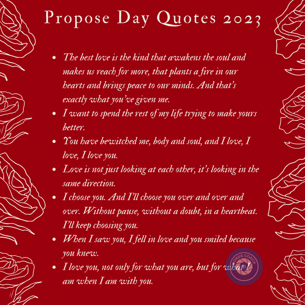 Propose Day Quotes 2023 - wordscoach.com