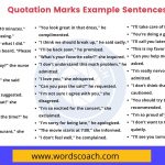 Quotation Marks Example Sentences - wordscoach.com