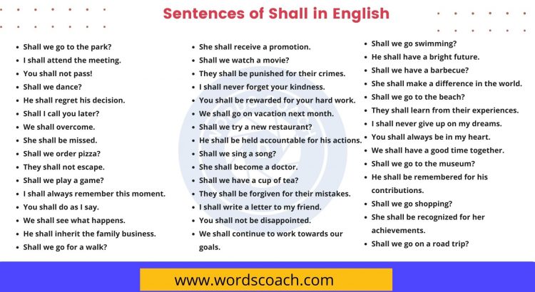 Sentences of Shall in English - wordscoach.com