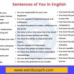 100+ Sentences of You in English