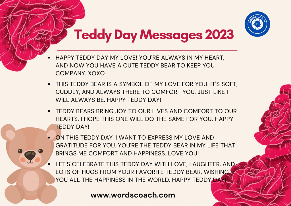 Teddy Day Messages 2023 - wordscoach.com