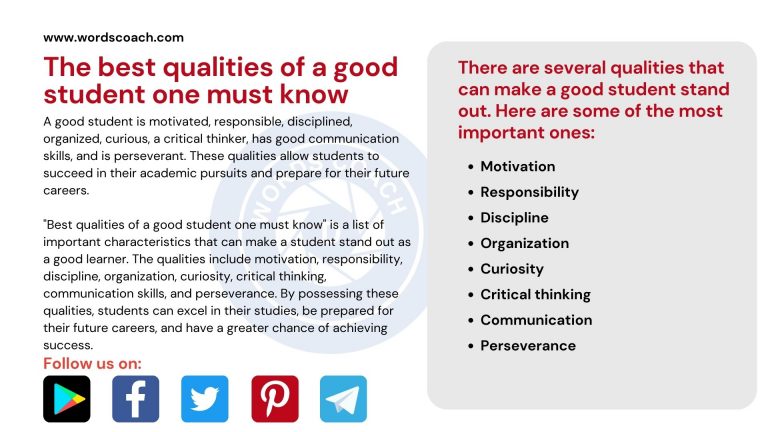 The best qualities of a good student one must know - Word Coach
