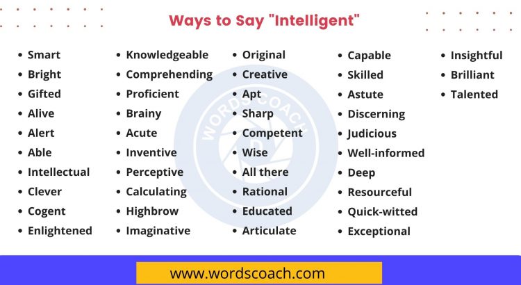 Ways to Say Intelligent - wordscoach.com