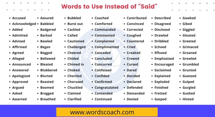 Words to Use Instead of Said - wordscoach.com
