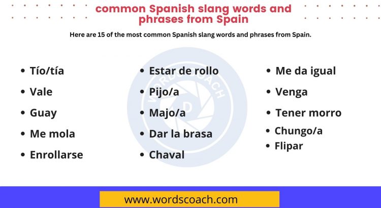 Here are 30 of the most common Spanish slang words and phrases from Spain