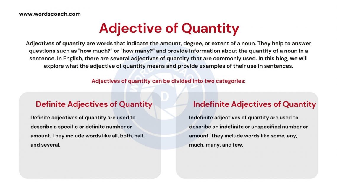 Adjectives of Quantity Word Coach