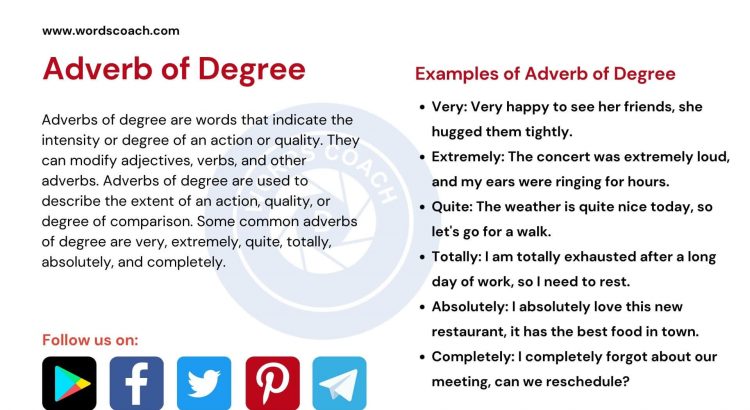 Adverb of Degree - wordscoach.com