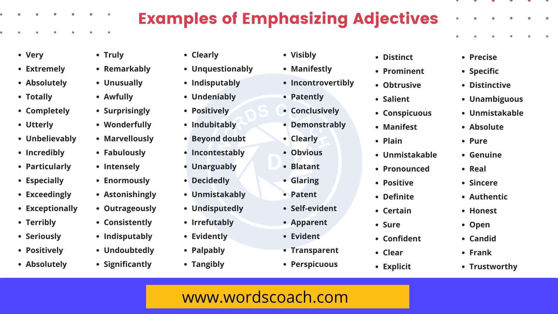 100 Examples Of Emphasizing Adjectives Word Coach