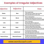 Examples of Irregular Adjectives - wordscoach.com