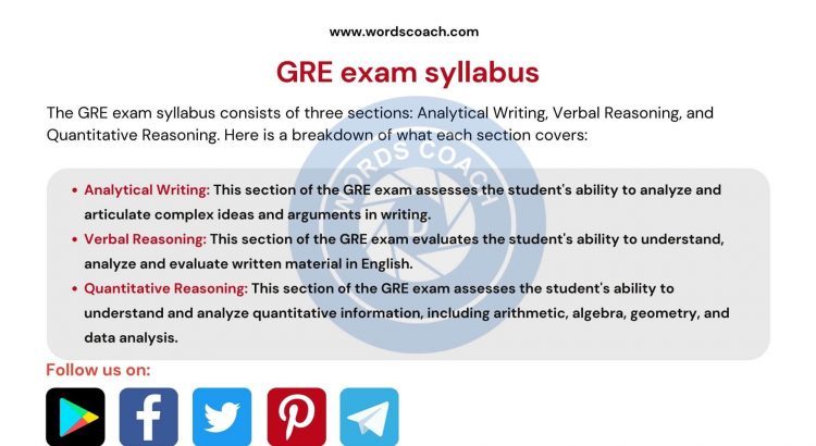 GRE exam syllabus - wordscoach.com