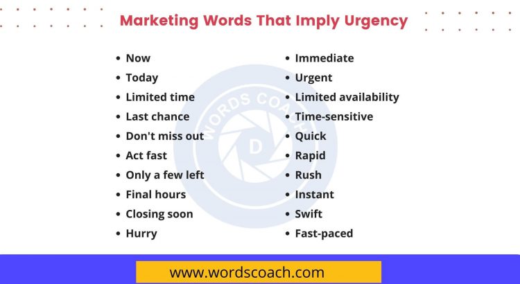Marketing Words That Imply Urgency - wordscoach.com