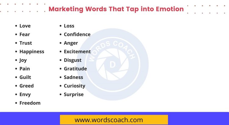 Marketing Words That Tap into Emotion - wordscoach.com