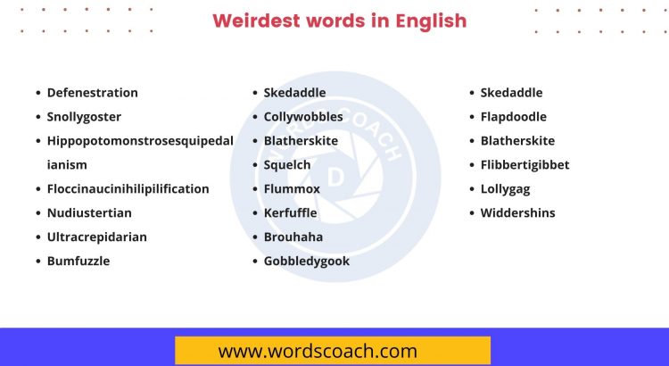 Weirdest words in English - wordscoach.com