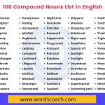 100 Compound Nouns List in English - wordscoach.com