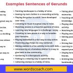 Examples Sentences of Gerunds - wordscoach.com