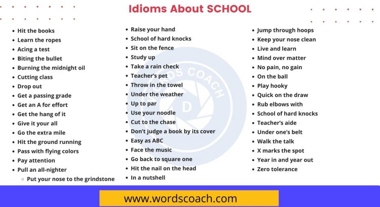 50 Idioms About SCHOOL - wordscoach.com