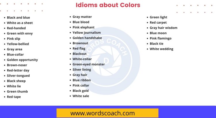 Idioms about Colors - wordscoach.com