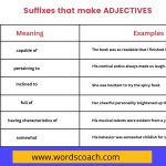 Suffixes that make ADJECTIVES - wordscoach.com