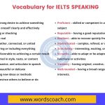Vocabulary for IELTS SPEAKING - wordscoach.com
