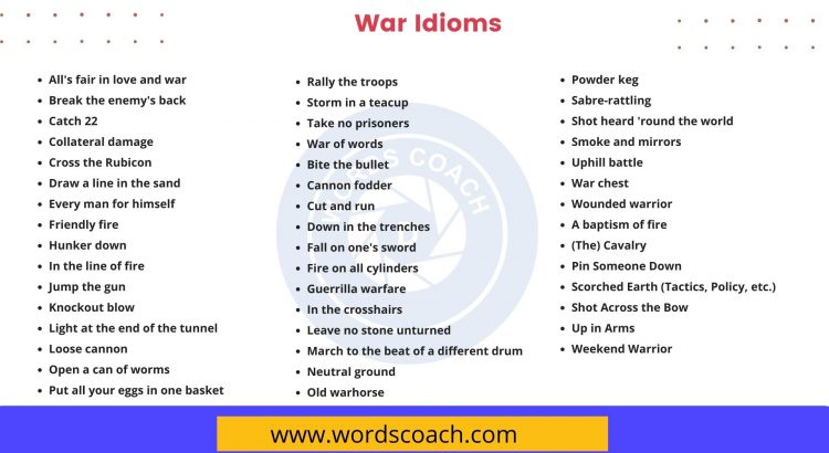 War Idioms - wordscoach.com