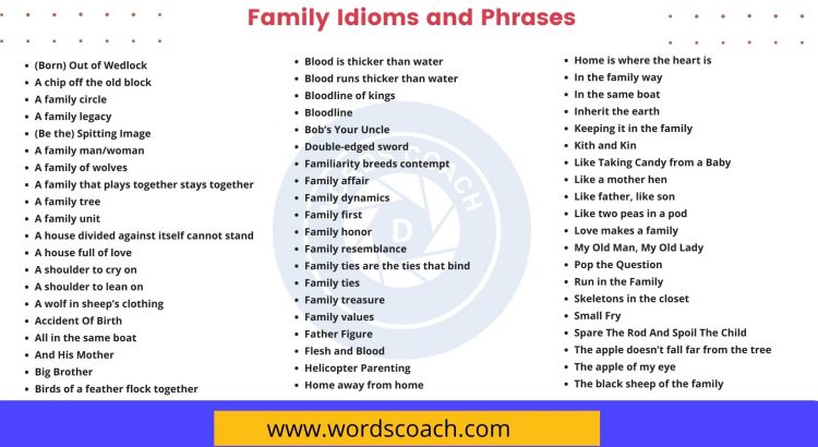 Family Idioms and Phrases - wordscoach.com