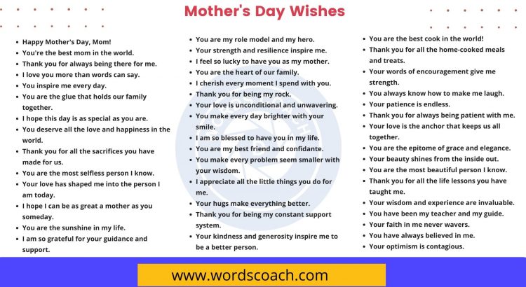 Mother's Day Wishes - wordscoach.com