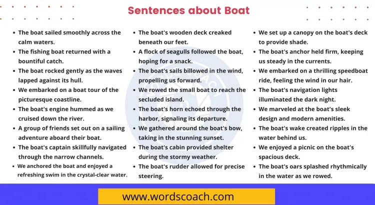 Sentences about Boat - wordscoach.com