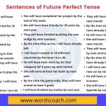 Sentences of Future Perfect Tense - wordscoach.com
