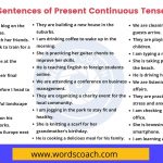 Sentences of Present Continuous Tense - wordscoach.com