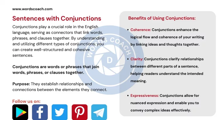 Sentences with Conjunctions - wordscoach.com
