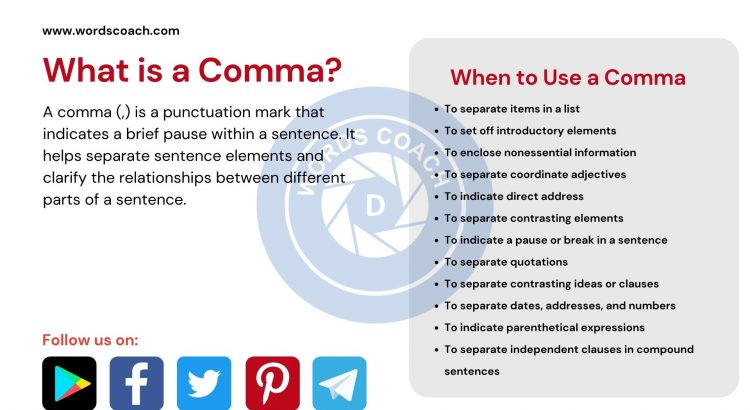What is a Comma? - wordscoach.com